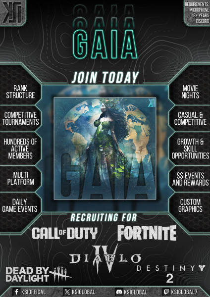 Squad recruitment poster made by KSI G 7