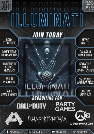 Squad recruitment poster made by KSI G 7