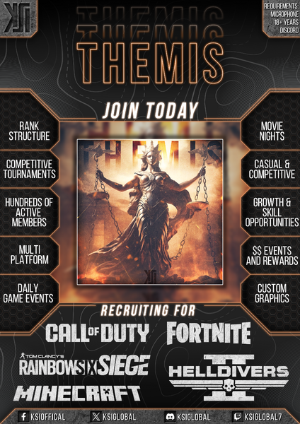Squad recruitment poster made by KSI G 7