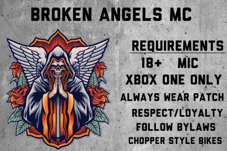 Recruitment picture mad for Broken Angels MC in 2020