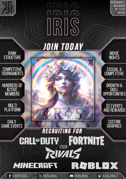Squad recruitment poster made by KSI G 7
