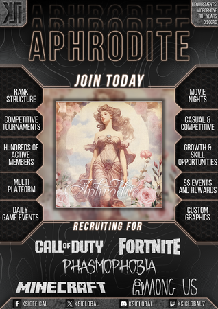 Squad recruitment poster made by KSI G 7