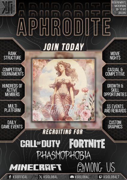 Squad recruitment poster made by KSI G 7